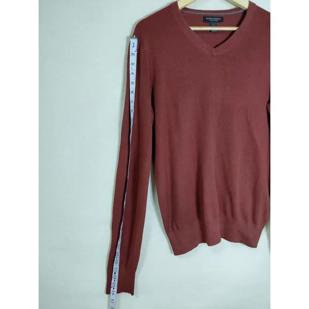 Banana Republic Luxury Cashmere Blend Brown Men Sweater Size MT